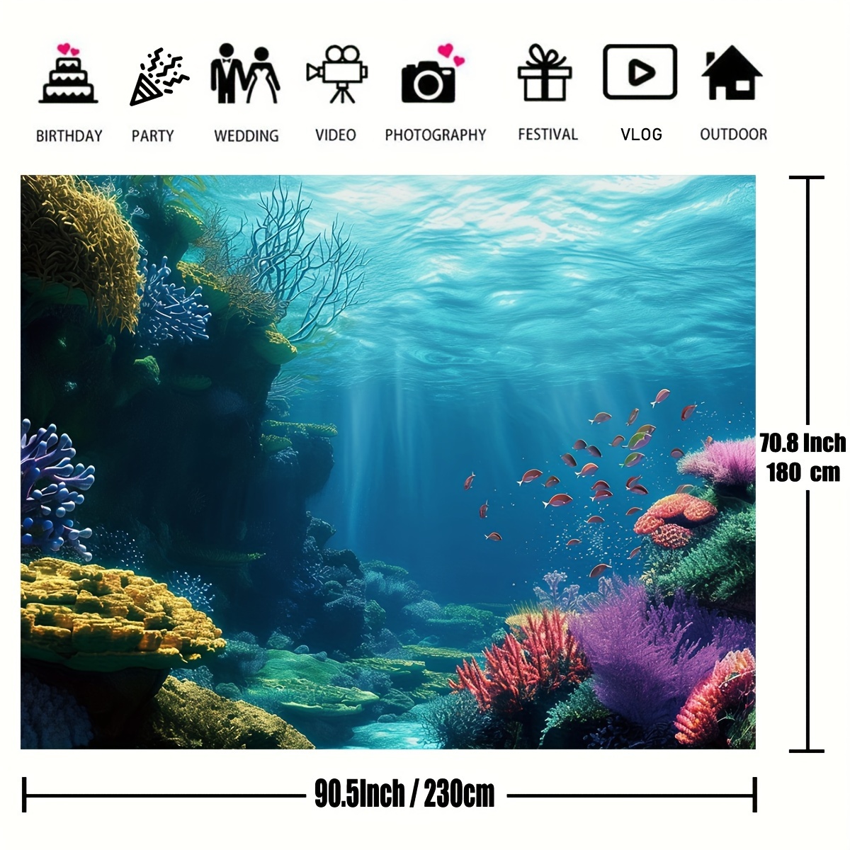 1 pezzo di arazzo piatto 2D co - Aquarium And Marine recensione e prezzo