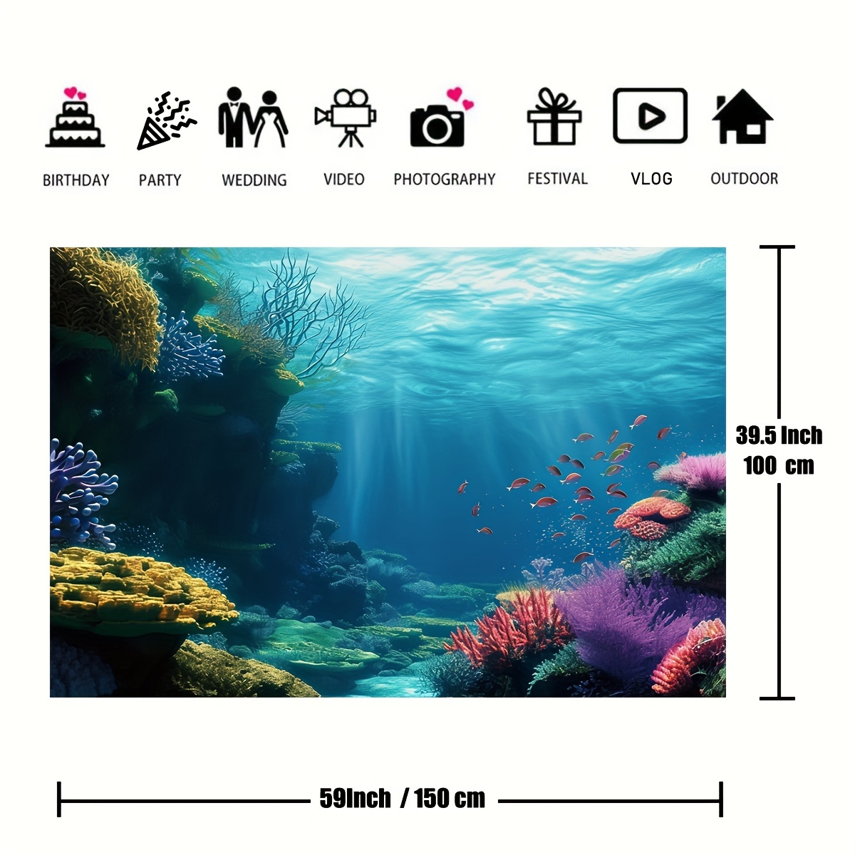 1 pezzo di arazzo piatto 2D co - Aquarium And Marine recensione e prezzo